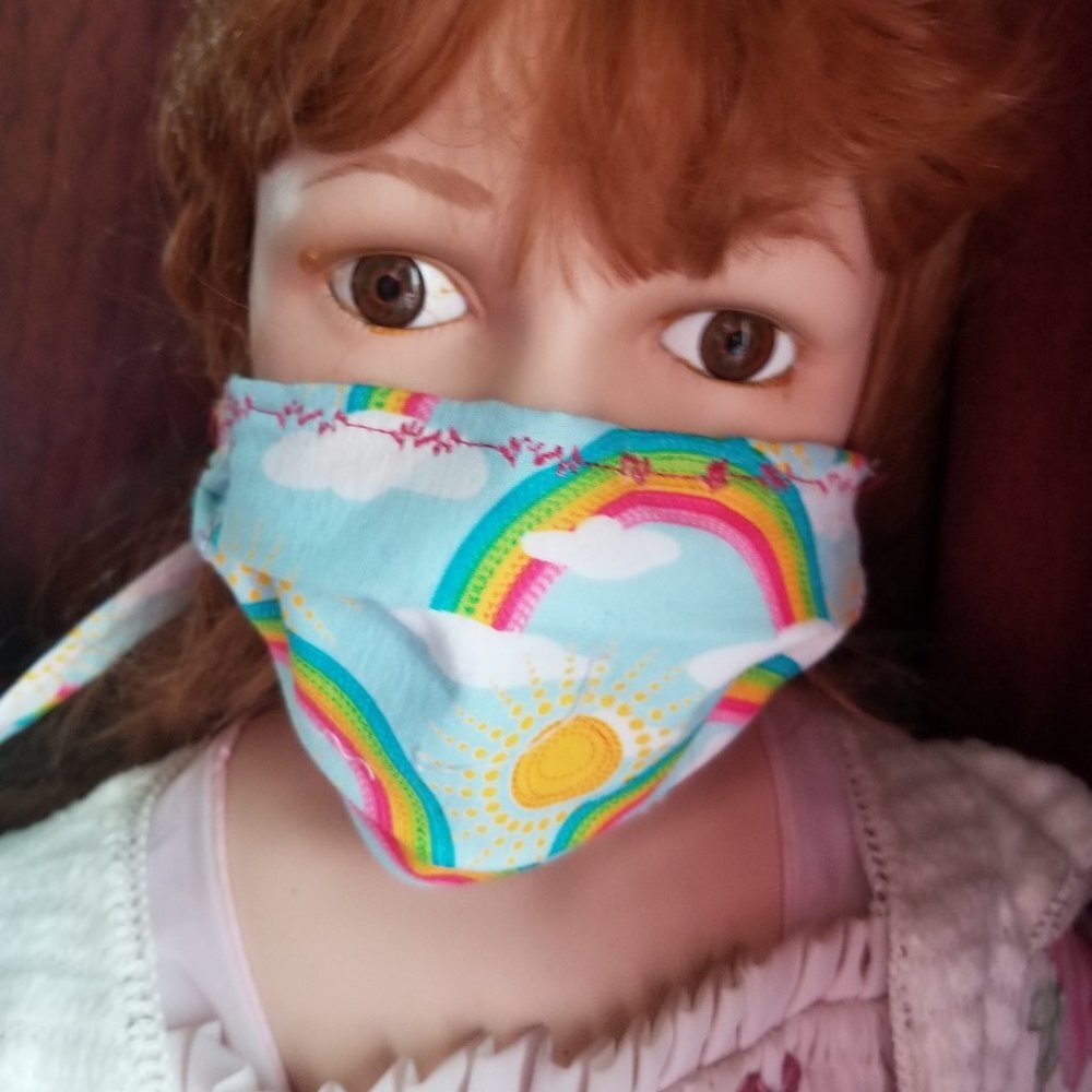 Kid Size Mask w/ Copper/Silver Filters-Rainbows